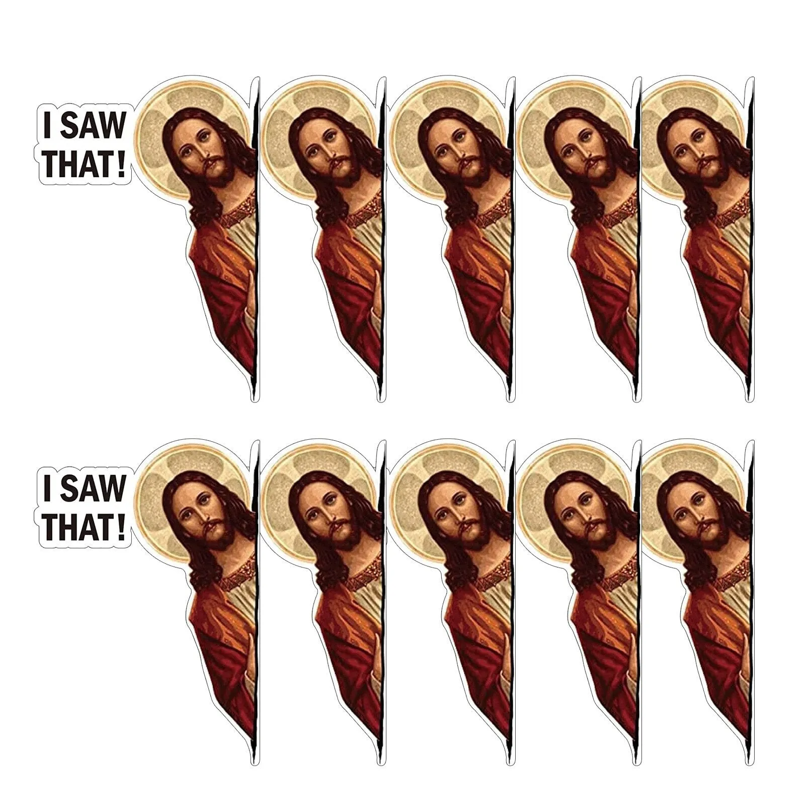 10pcs Car Sticker Jesus I Saw That Vinyl Decal Sticker Waterproof Faith Stickers for Laptops Water Bottles Christian Gift