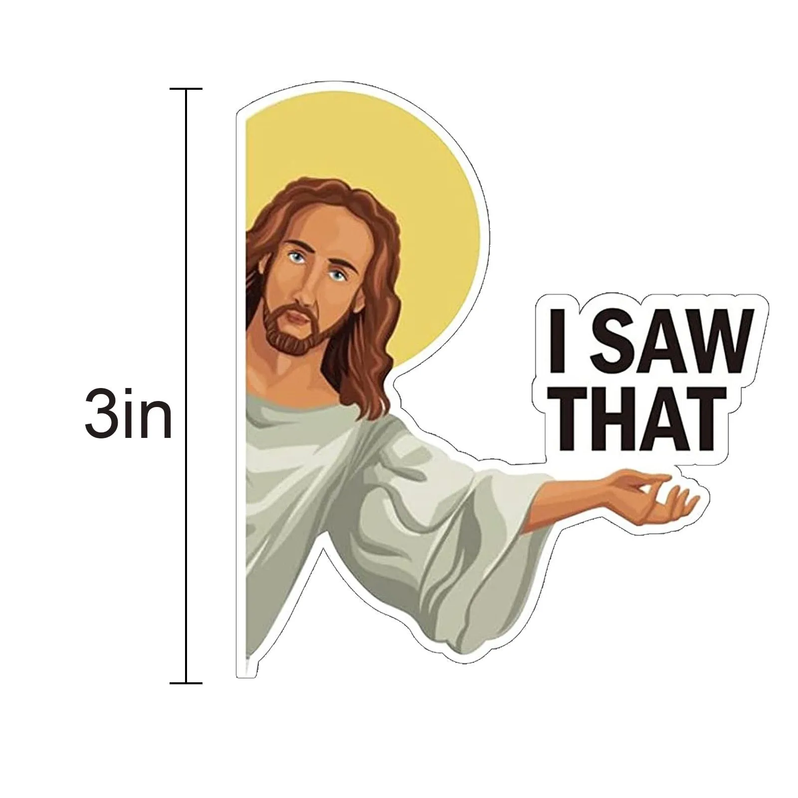 10pcs Car Sticker Jesus I Saw That Vinyl Decal Sticker Waterproof Faith Stickers for Laptops Water Bottles Christian Gift