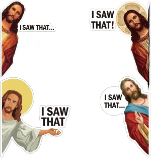 10pcs Car Sticker Jesus I Saw That Vinyl Decal Sticker Waterproof Faith Stickers for Laptops Water Bottles Christian Gift