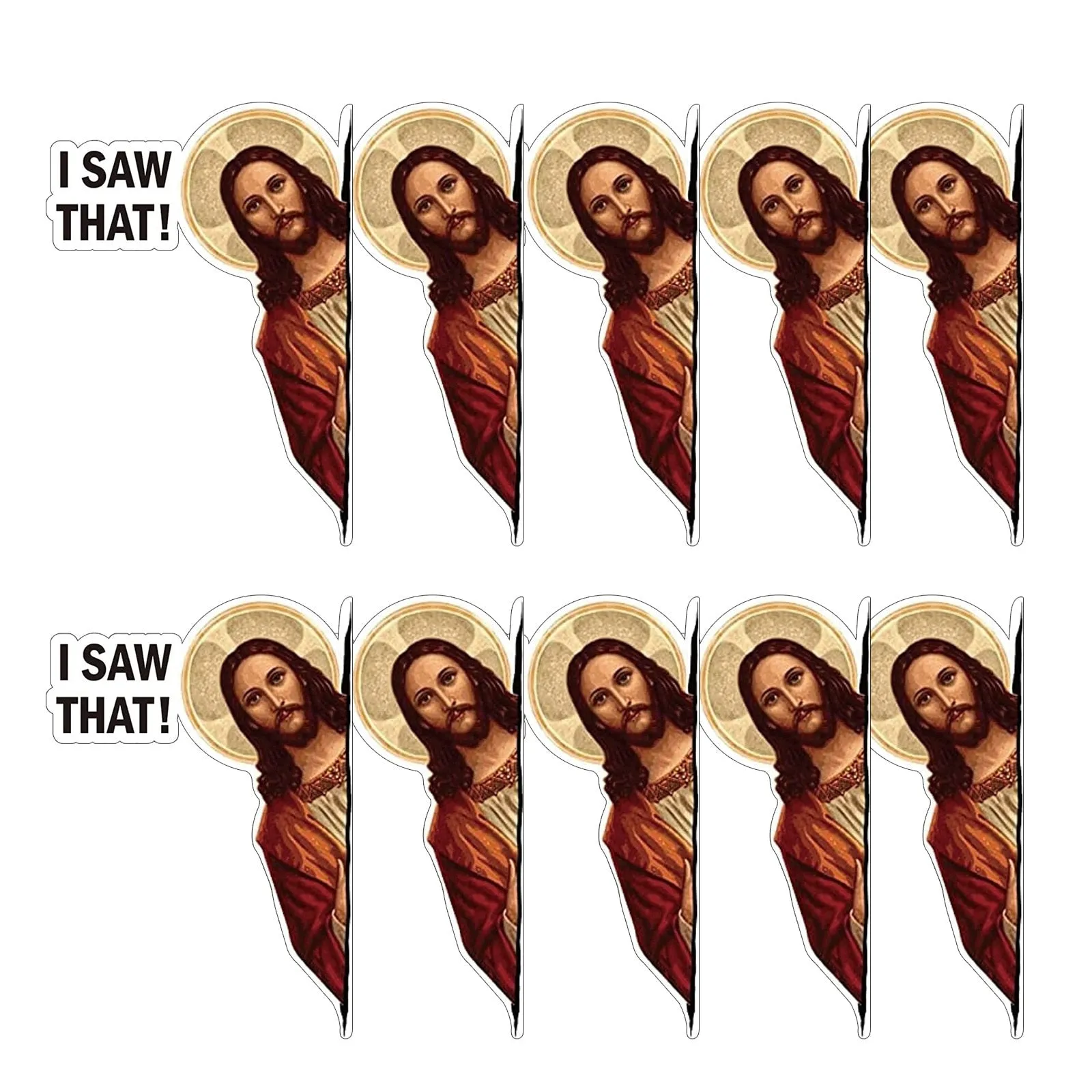 10pcs Car Sticker Jesus I Saw That Vinyl Decal Sticker Waterproof Faith Stickers for Laptops Water Bottles Christian Gift