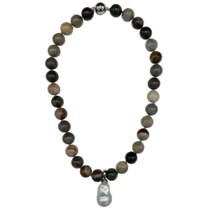 120-04 | WARM AGATE QUARTZ W/ WILD PEARL DROP