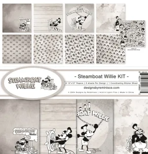 12x12 patterned paper pack  Steamboat Willie kit