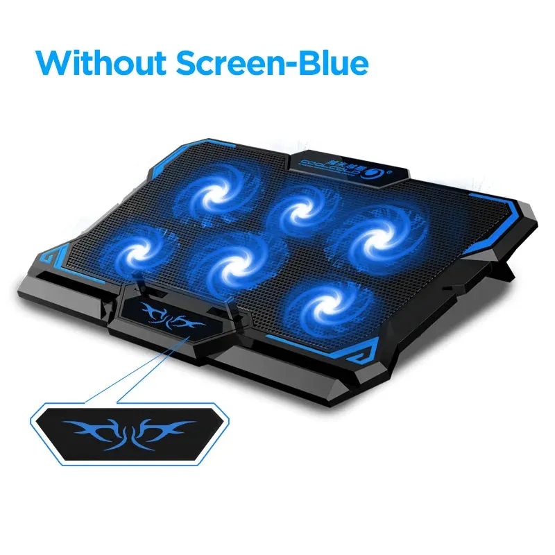 17-Inch Gaming Laptop Cooler with LED - 6 Fans