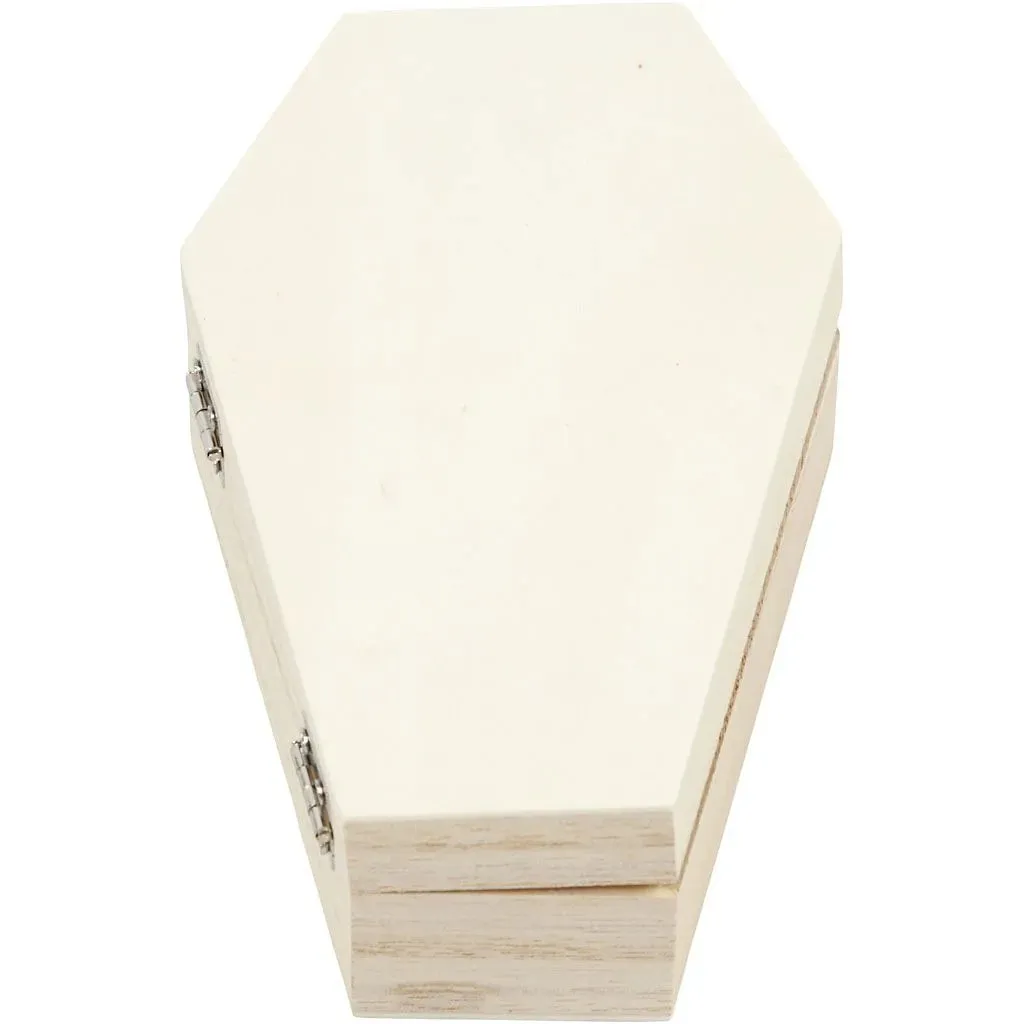18cm Spooky Halloween Coffin with magnetic lock Decoration Crafts Plywood