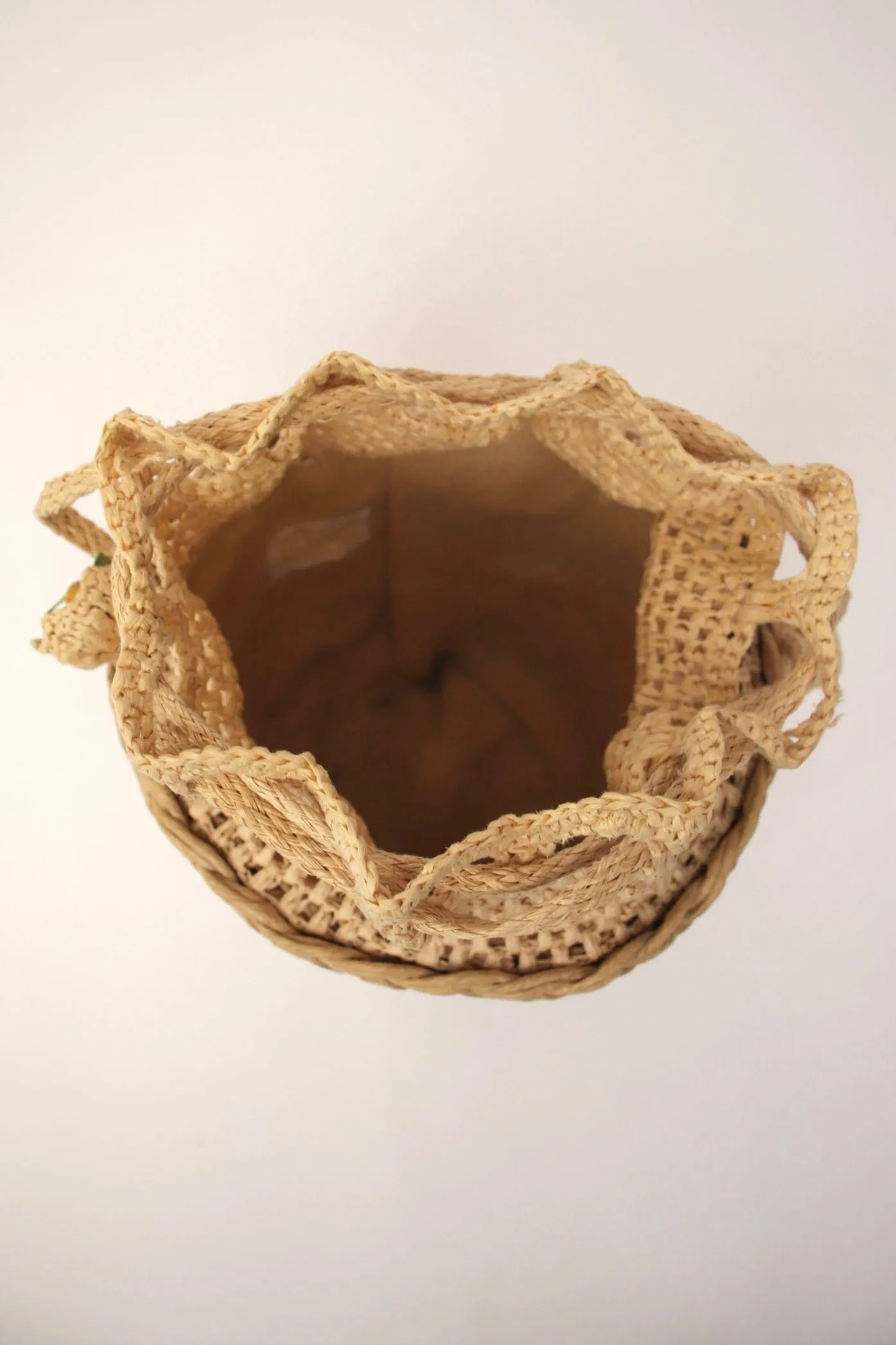 1950s Floral Appliqué Basket Bag