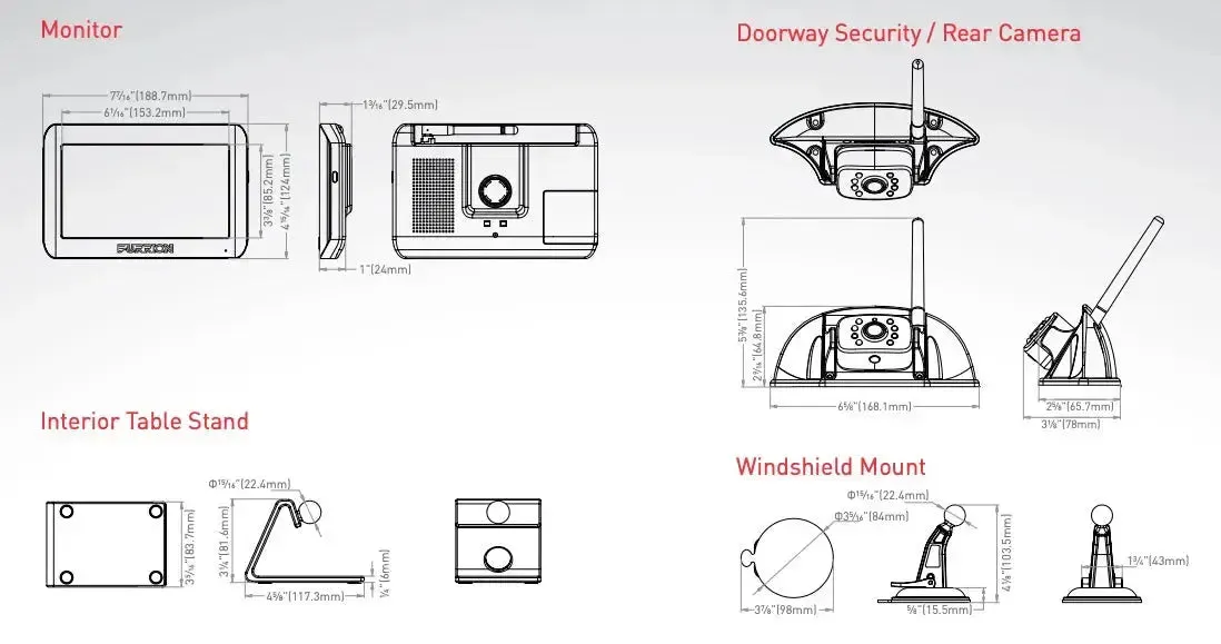 2 x Furrion Vision S Rear-Vision Cameras with 1 x 7" Display  - Digital Wireless..