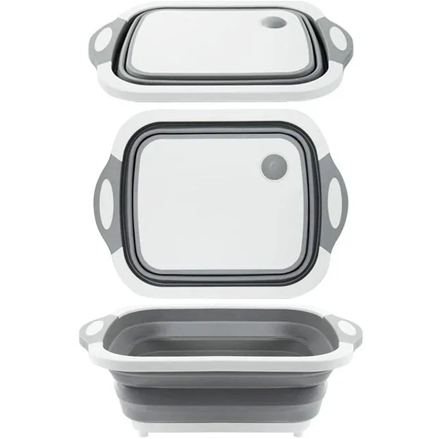 3-in-1 Collapsible Cutting Board, Wash Basin, Storage Basket