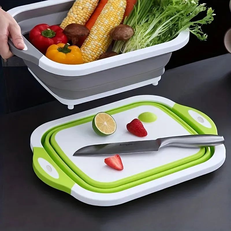 3-in-1 Collapsible Cutting Board, Wash Basin, Storage Basket