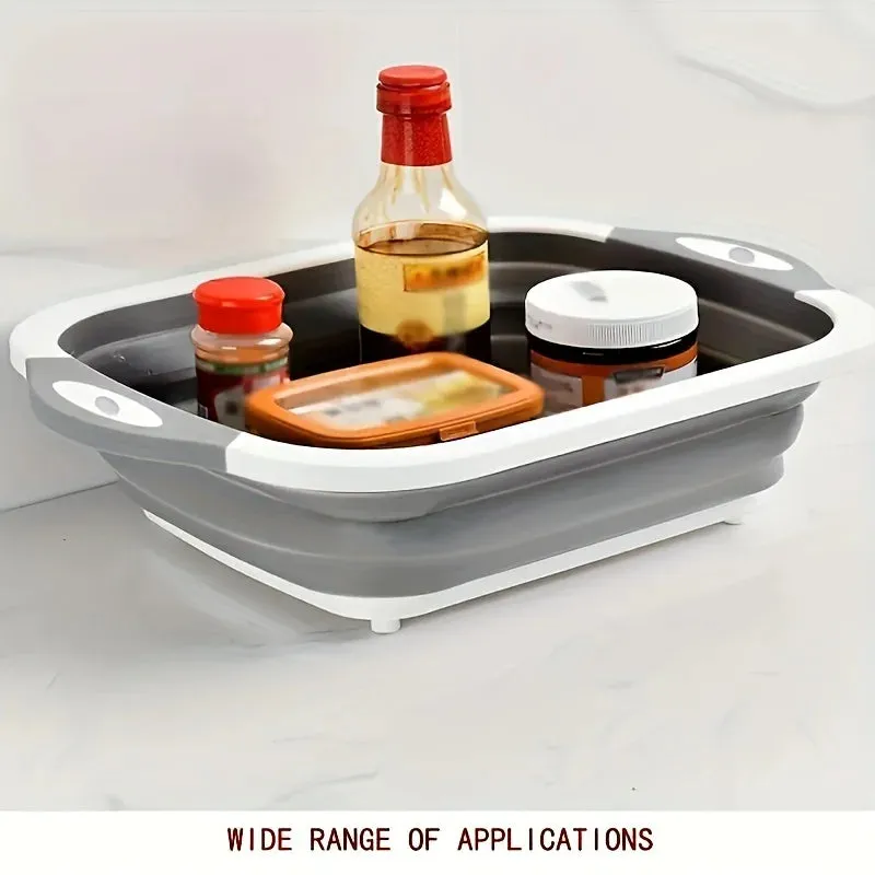 3-in-1 Collapsible Cutting Board, Wash Basin, Storage Basket