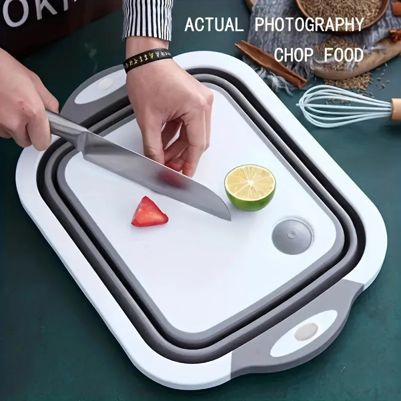 3-in-1 Collapsible Cutting Board, Wash Basin, Storage Basket