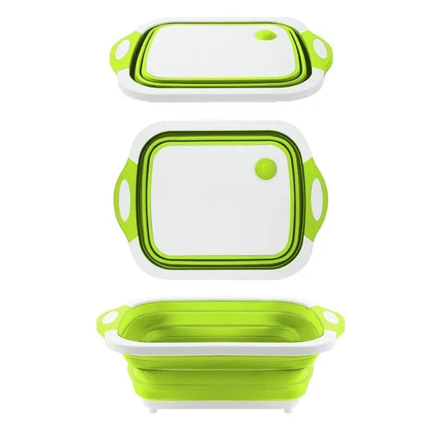 3-in-1 Collapsible Cutting Board, Wash Basin, Storage Basket