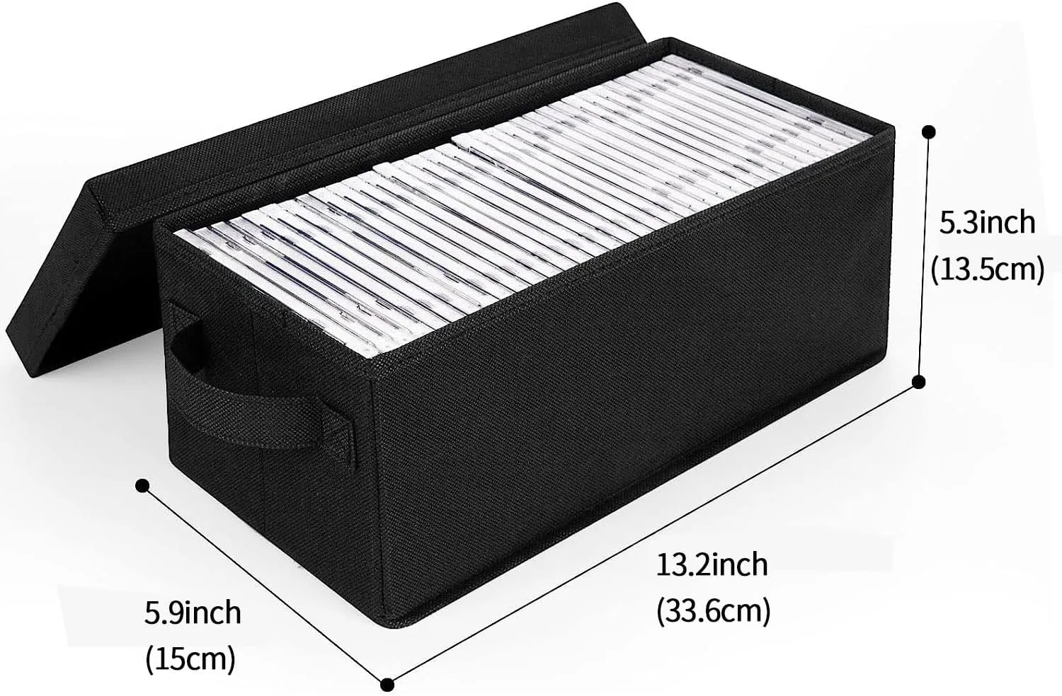 3 Pack CD Storage Box CD Case Container w/ Lids Holds 165CDs in Full Jewel Cases