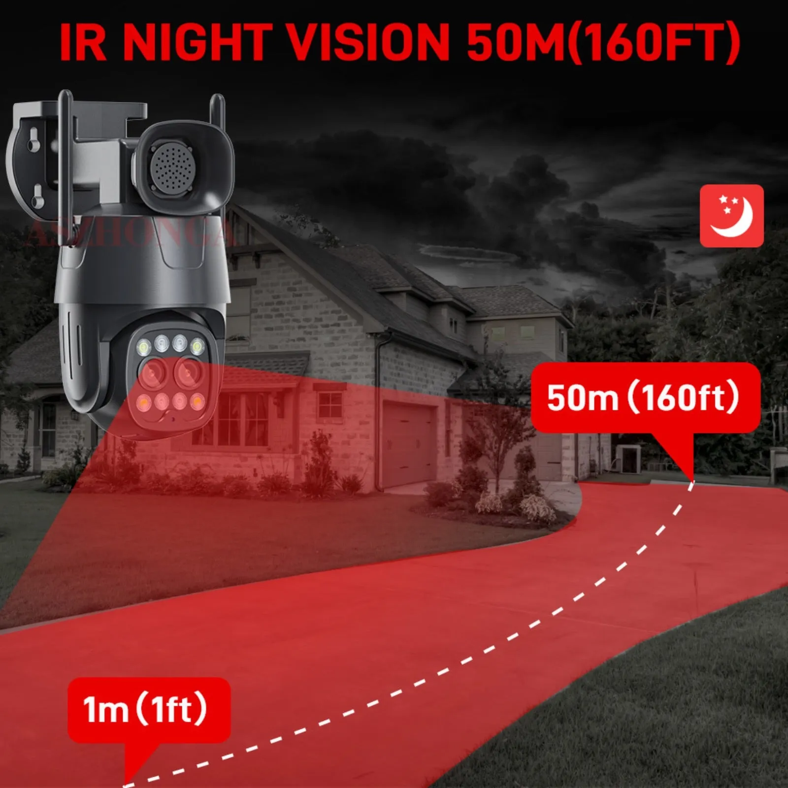 4G Camera 8MP Dual Lens (4MP 4MP) 1080p UHD AI Human Tracking 10X Zoom 360º PTZ