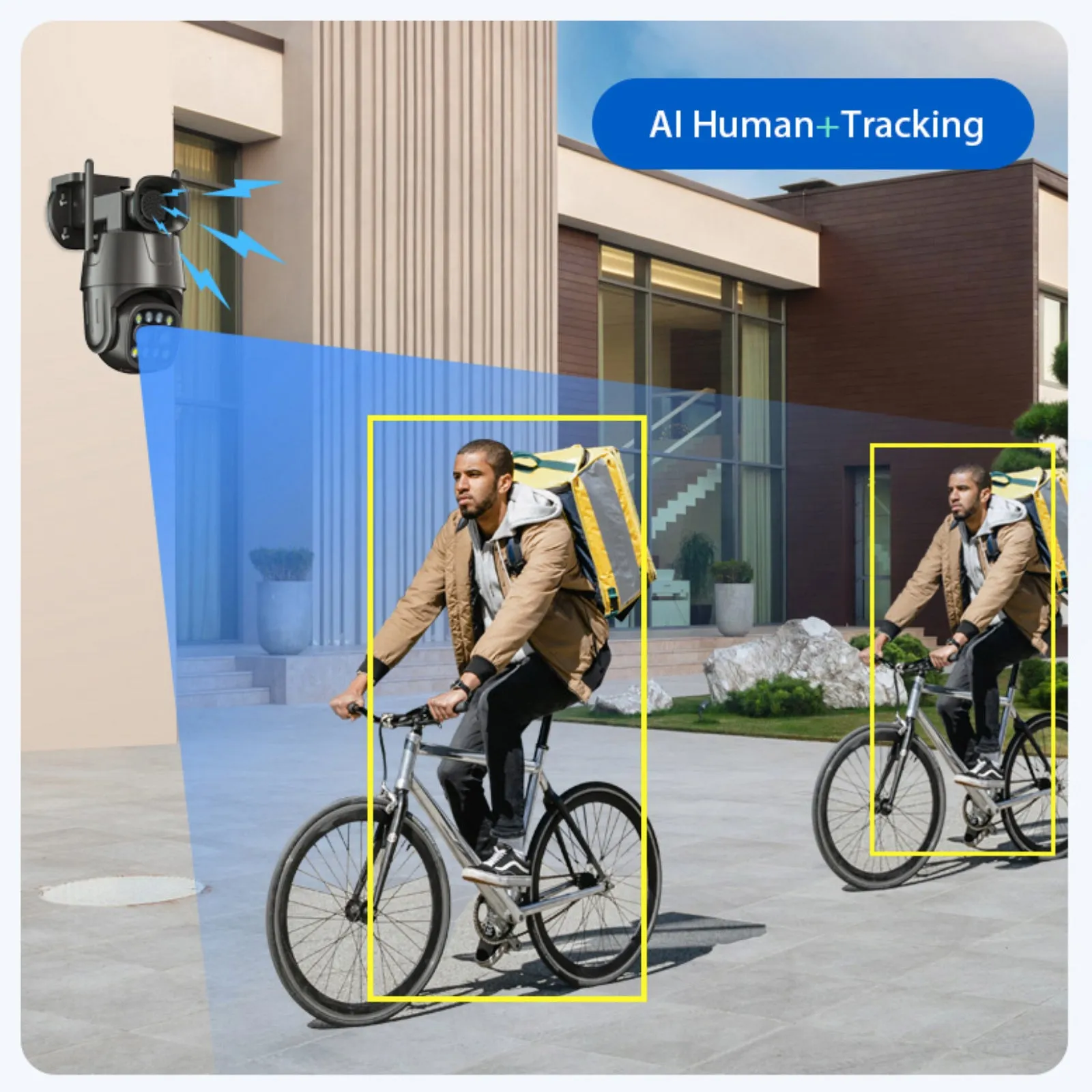 4G Camera 8MP Dual Lens (4MP 4MP) 1080p UHD AI Human Tracking 10X Zoom 360º PTZ