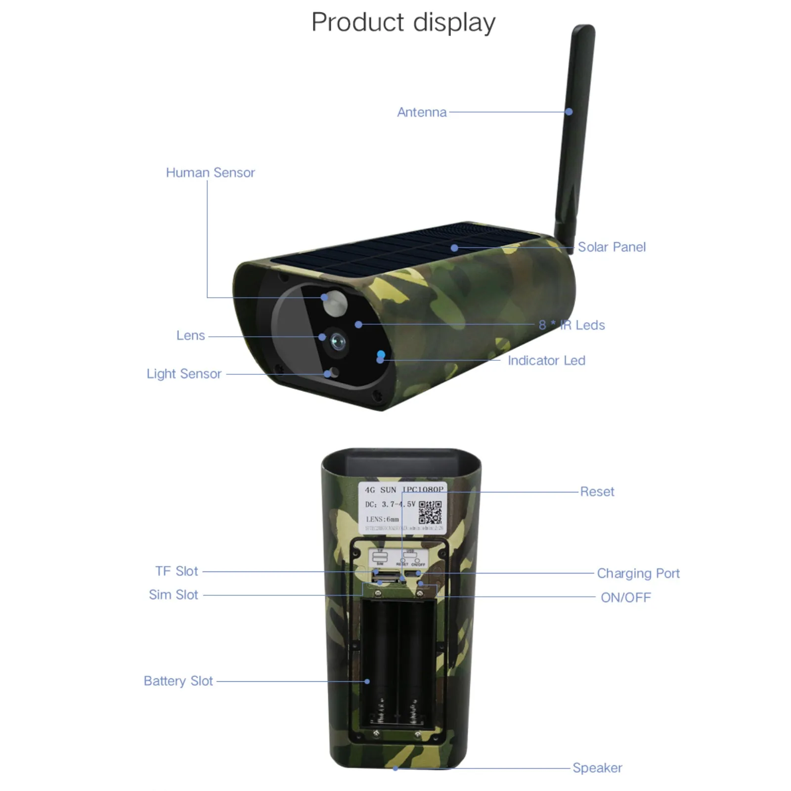 4G Solar Power Camera 1080p HD Video Recorder uBox App Push Notification Alert