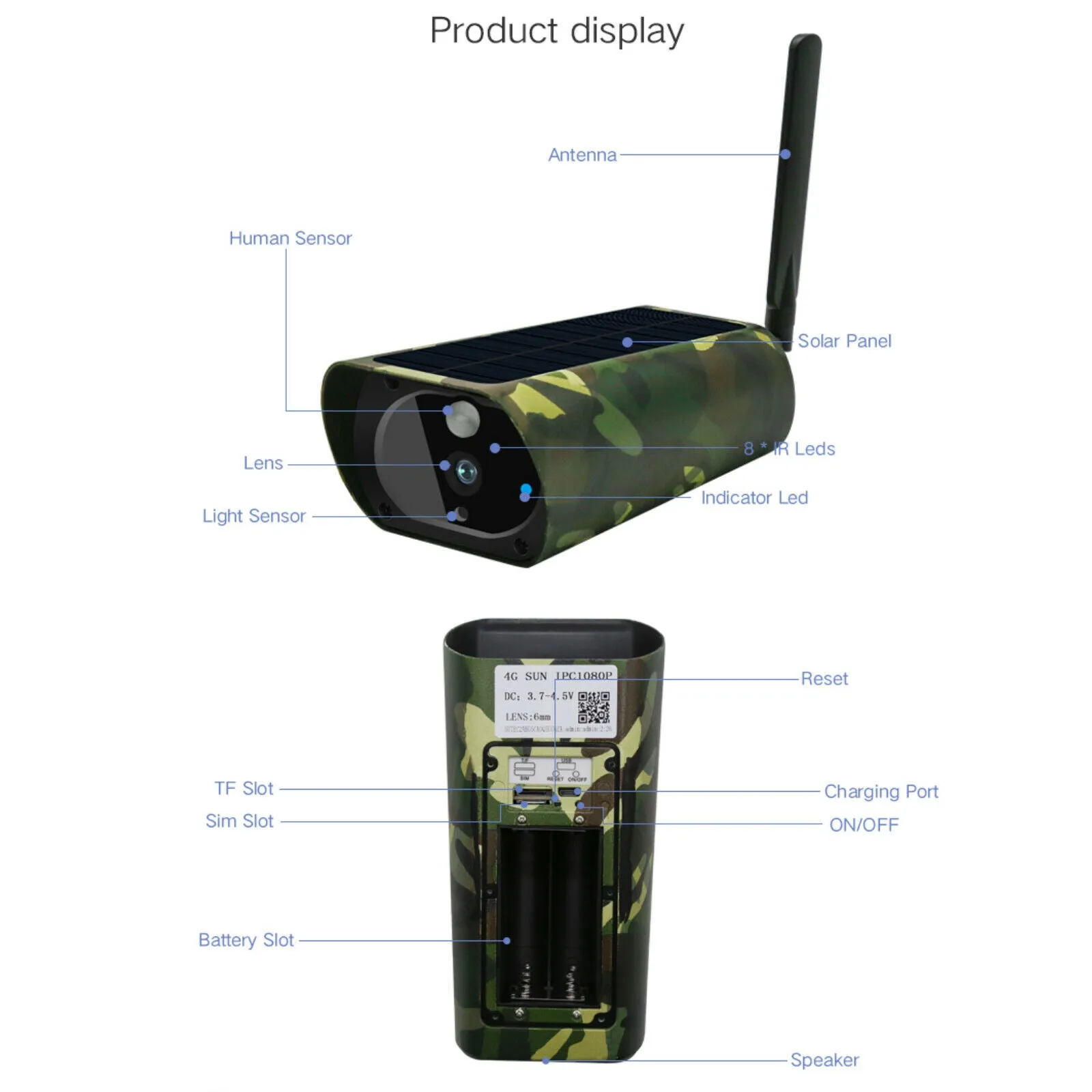4G Solar Power Camera 1080p HD Video Recorder uBox App Push Notification Alert