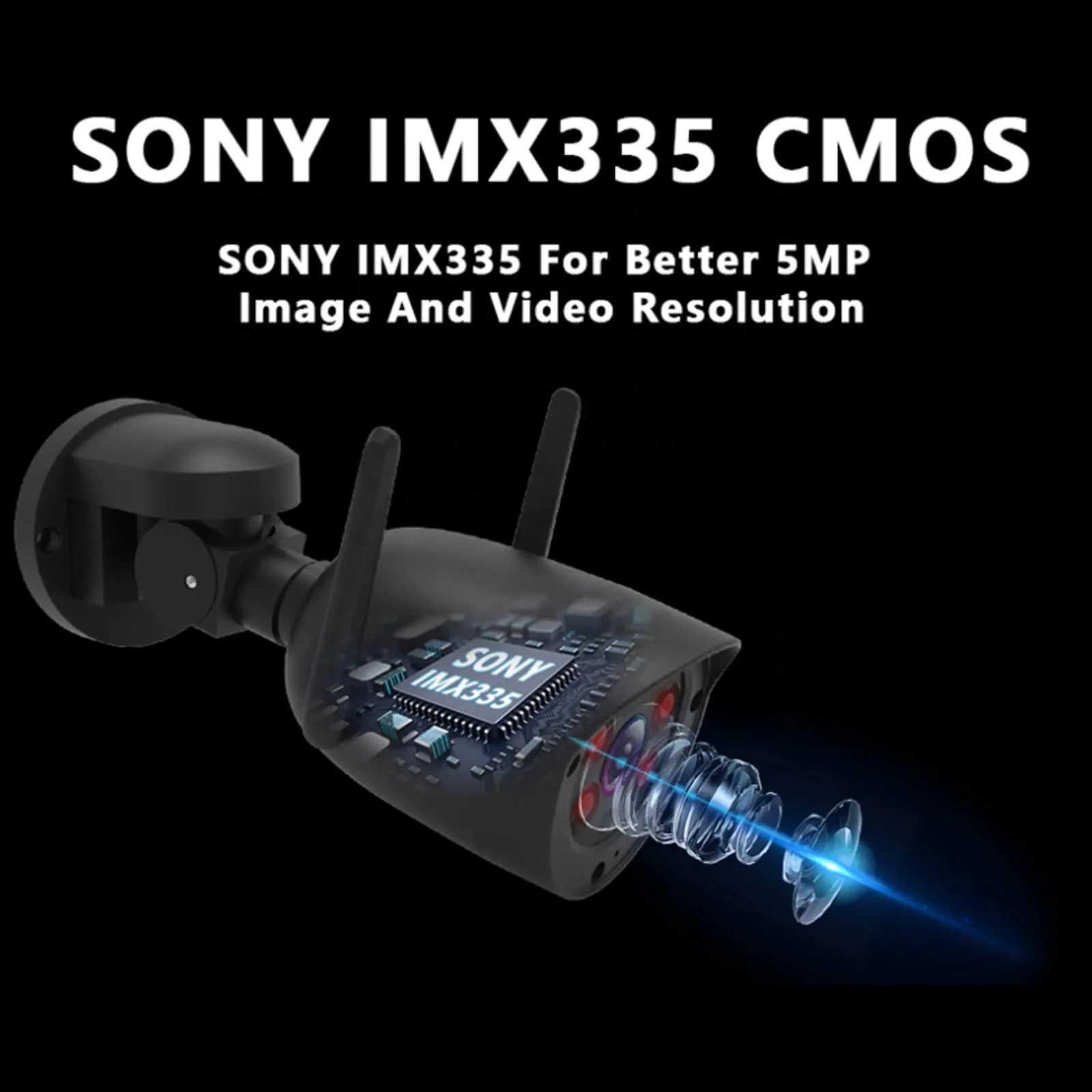 4G Wi-Fi Wireless Pan & Tilt Bullet Camera 5MP 3.6mm Lens CamHi App 12v DC
