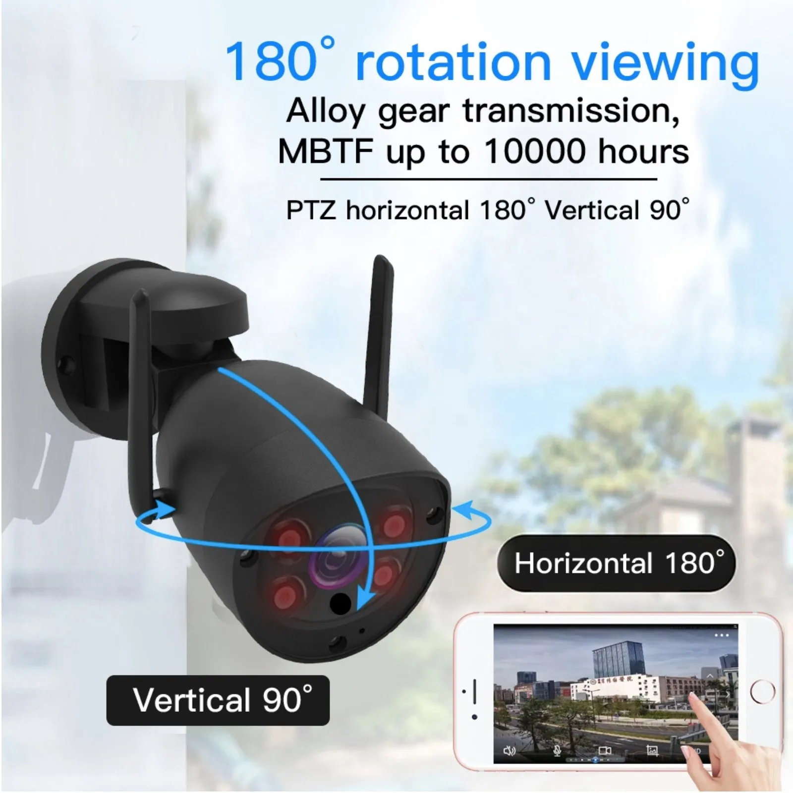 4G Wi-Fi Wireless Pan & Tilt Bullet Camera 5MP 3.6mm Lens CamHi App 12v DC