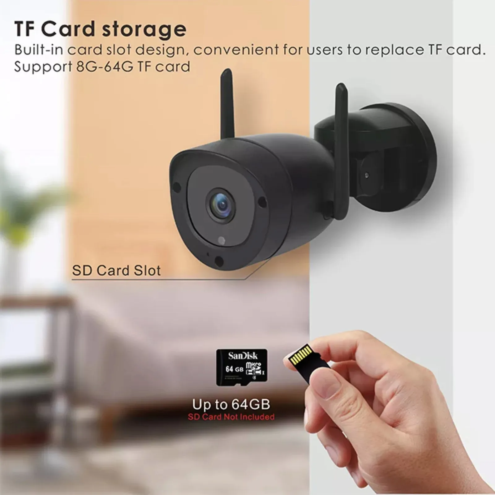 4G Wi-Fi Wireless Pan & Tilt Bullet Camera 5MP 3.6mm Lens CamHi App 12v DC