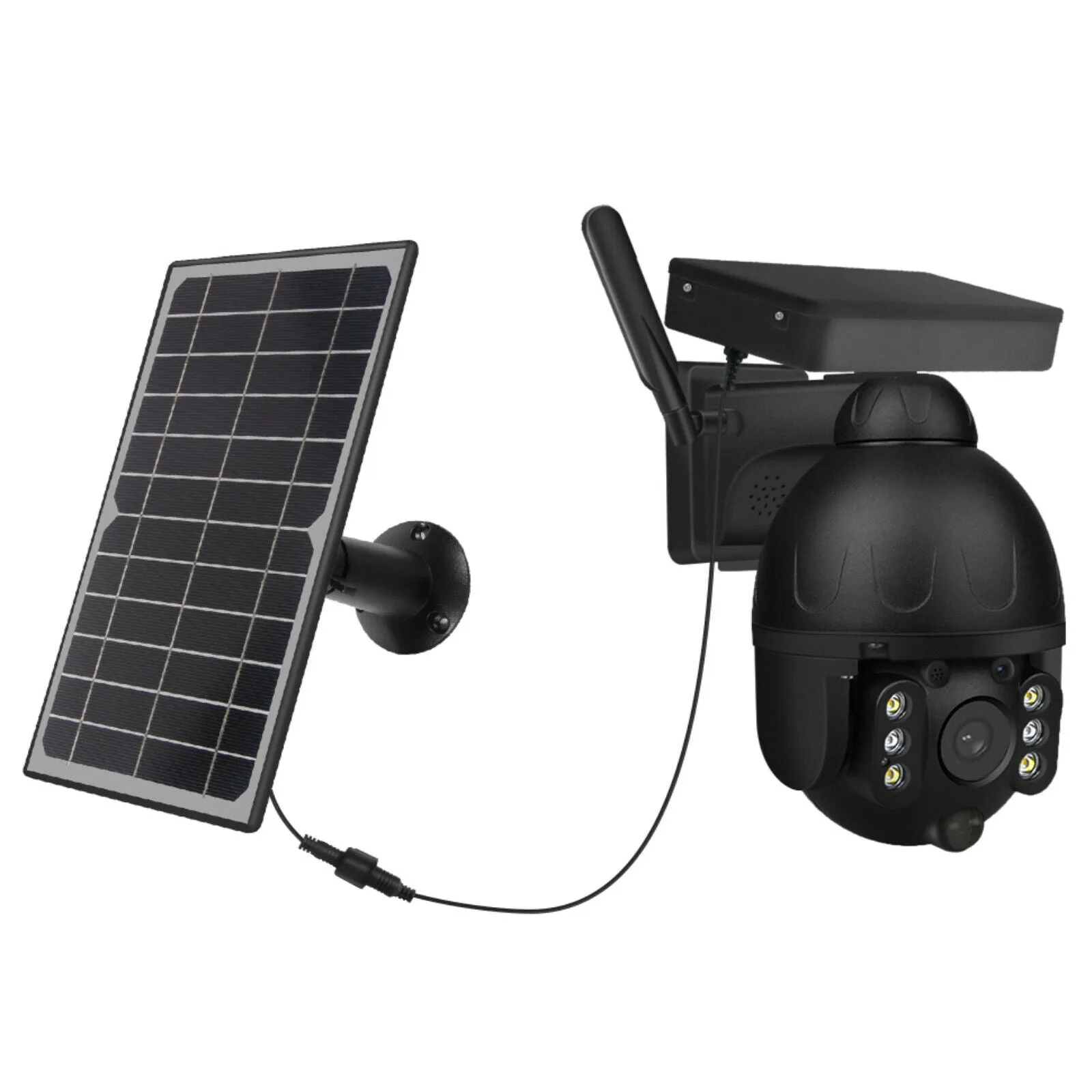 4G WiFi Solar Power Dome Camera Wireless Video CCTV PTZ 2 Way Audio PIR Night Vision