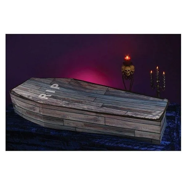 5 Foot Collapsible Coffin Wood Grain