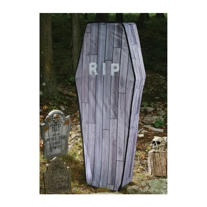 5 Foot Collapsible Coffin Wood Grain