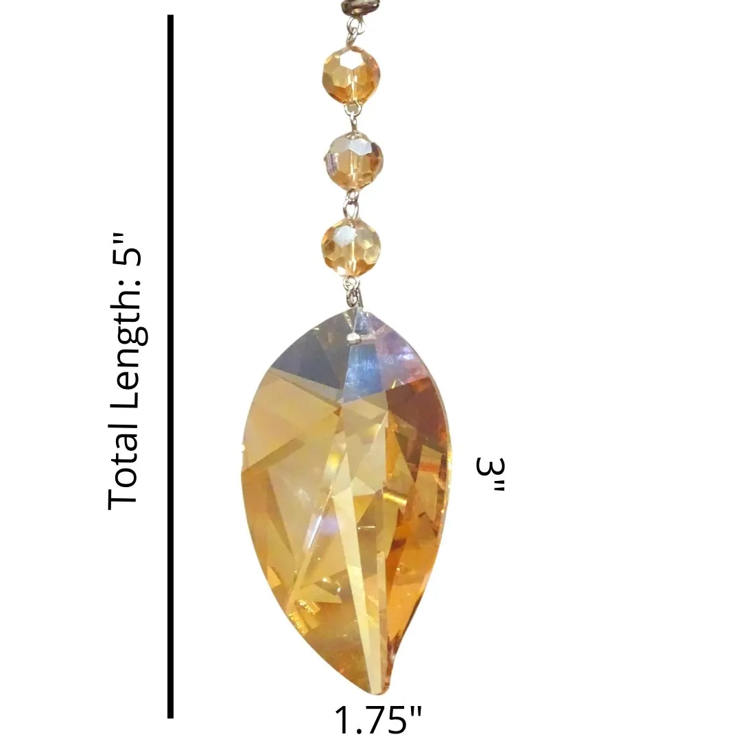 5" CHAMPAGNE CRYSTAL LEAF -  Magnetic Chandelier Crystal (Set/3)