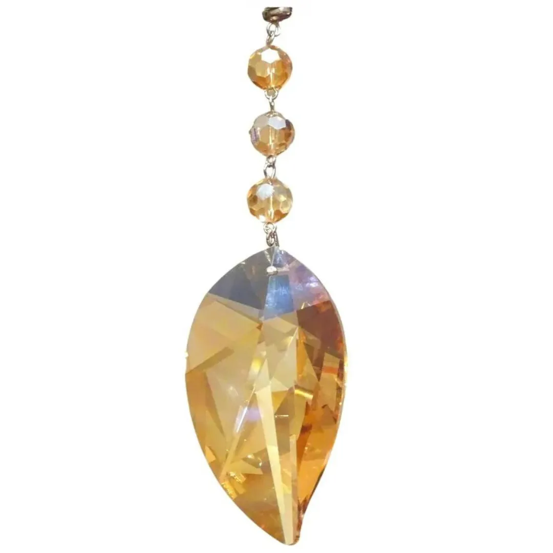 5" CHAMPAGNE CRYSTAL LEAF -  Magnetic Chandelier Crystal (Set/3)