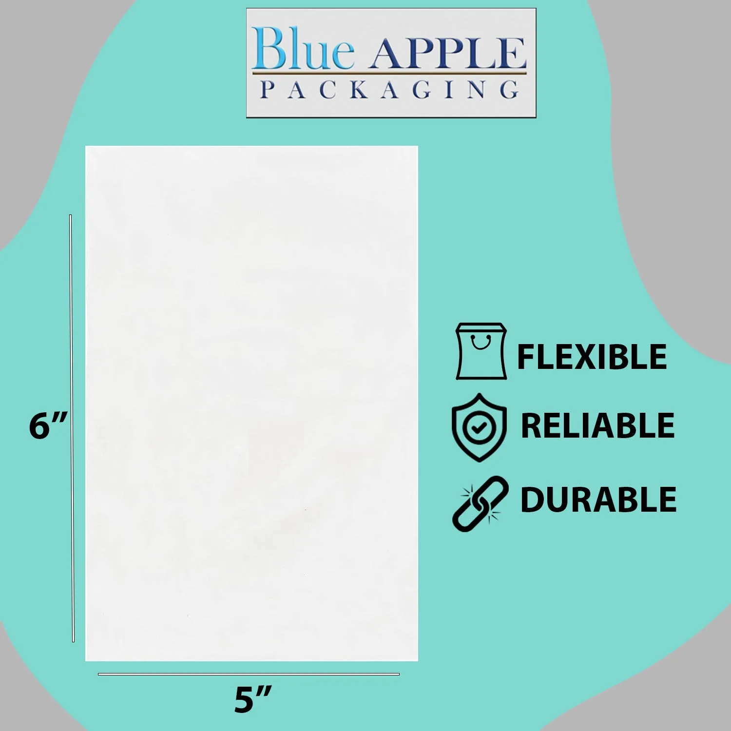 5X6 inches Clear Flat Poly Bags 2Mil Open Top (LDPE)