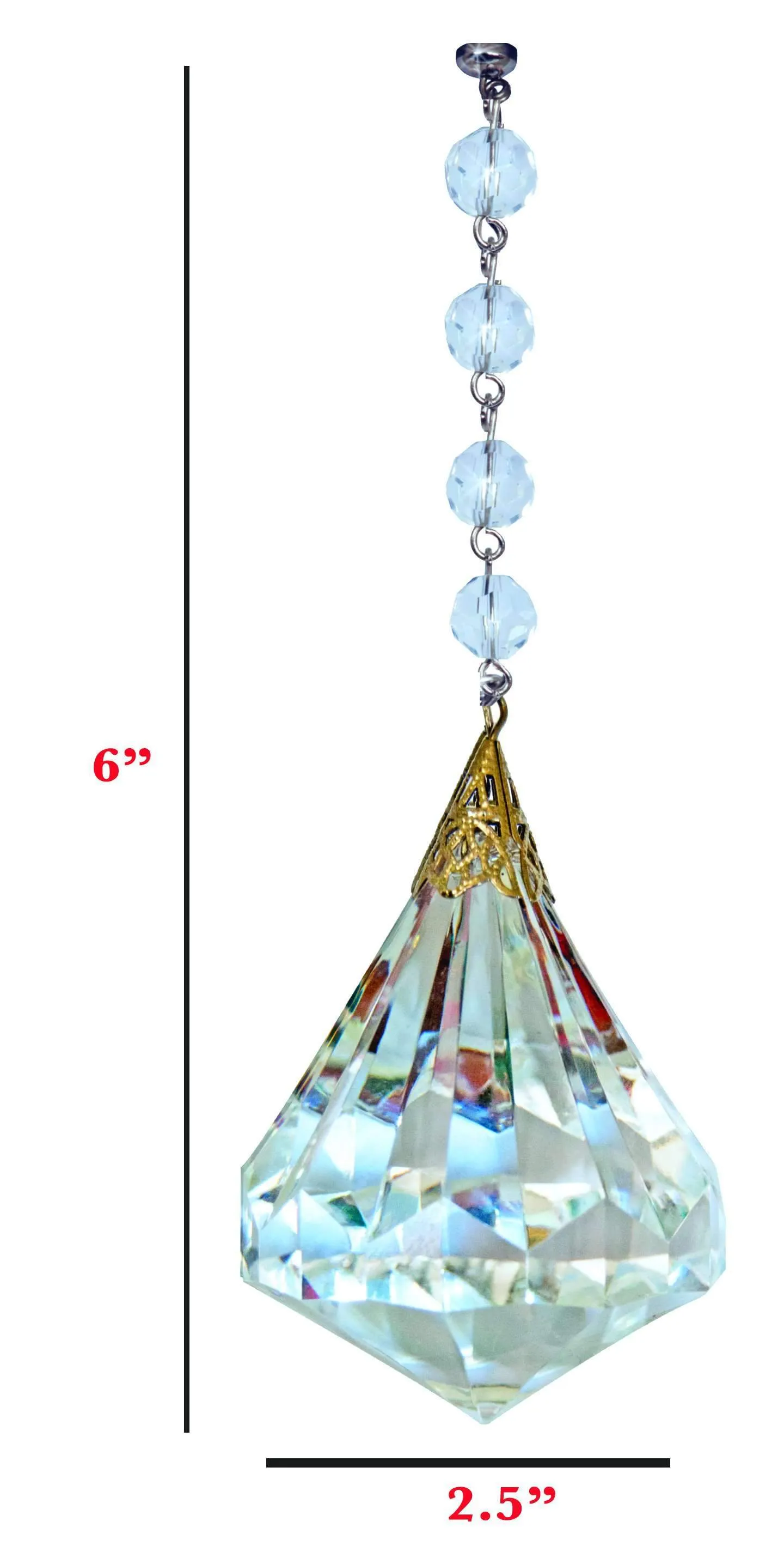 6" CLEAR ACRYLIC DIAMOND - Magnetic Chandelier Crystal TrimKit® (Box of 3)
