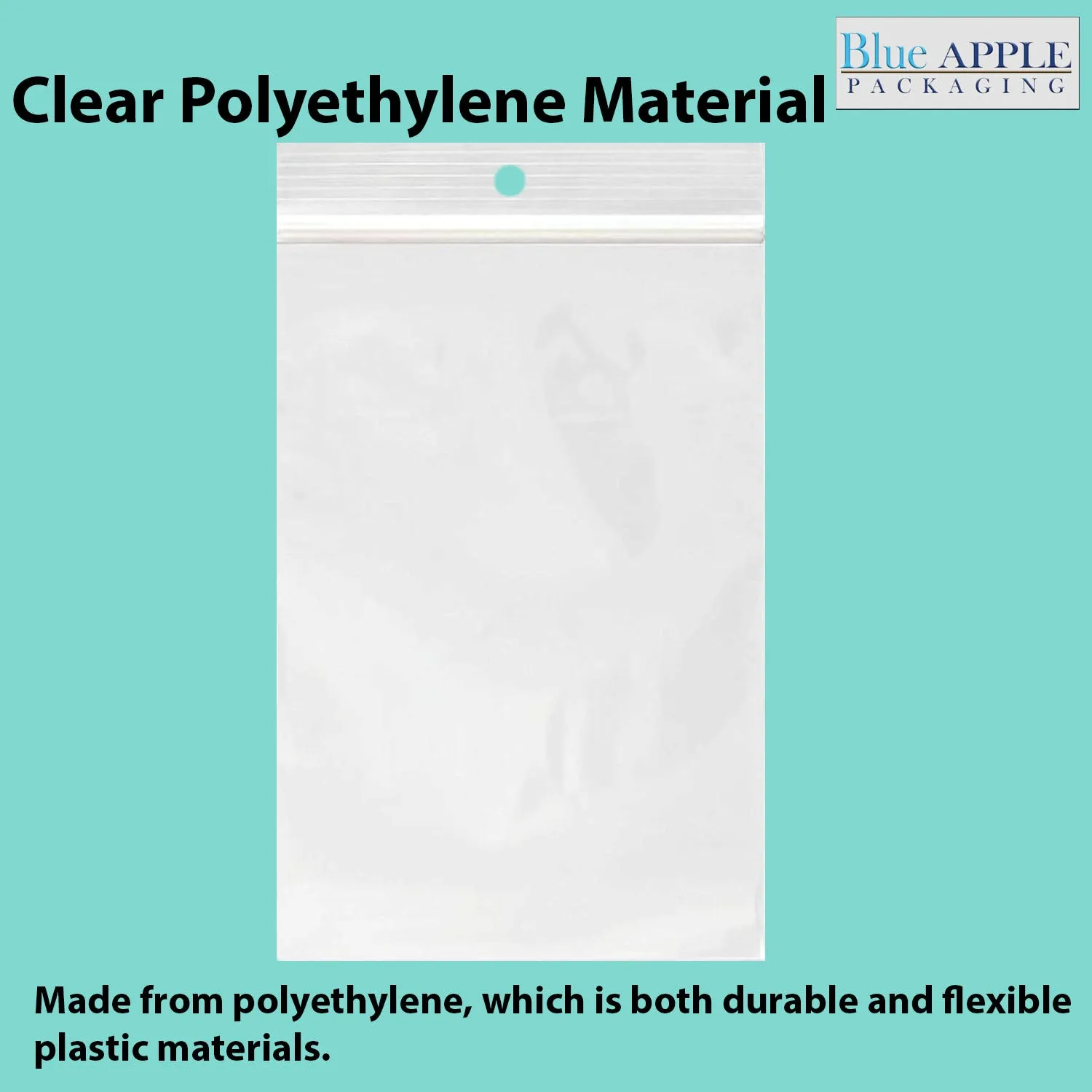 6X9 inches Reclosable Poly Bags with Hang Hole 4 Mil (LDPE) Single Track Zipper