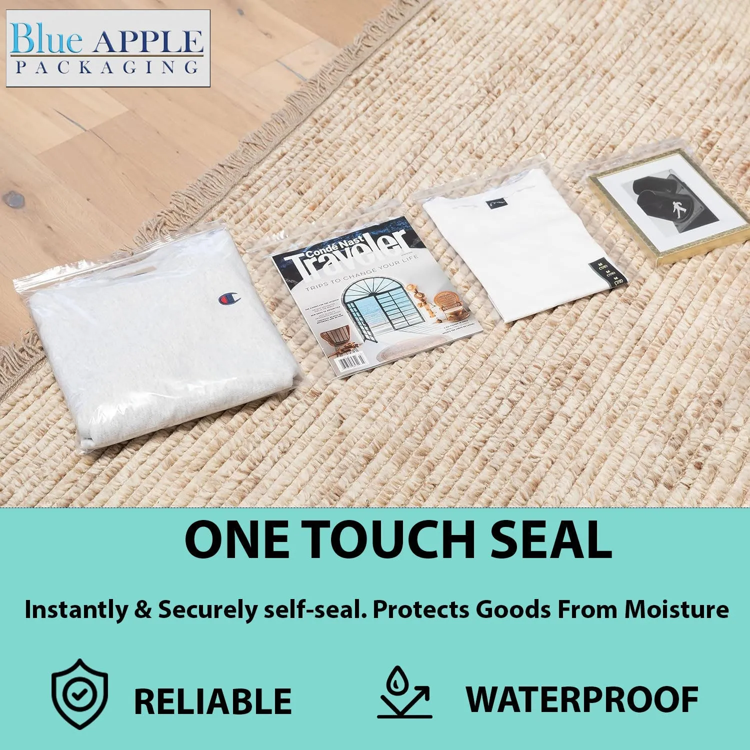 6X9 inches Reclosable Poly Bags with Hang Hole 4 Mil (LDPE) Single Track Zipper