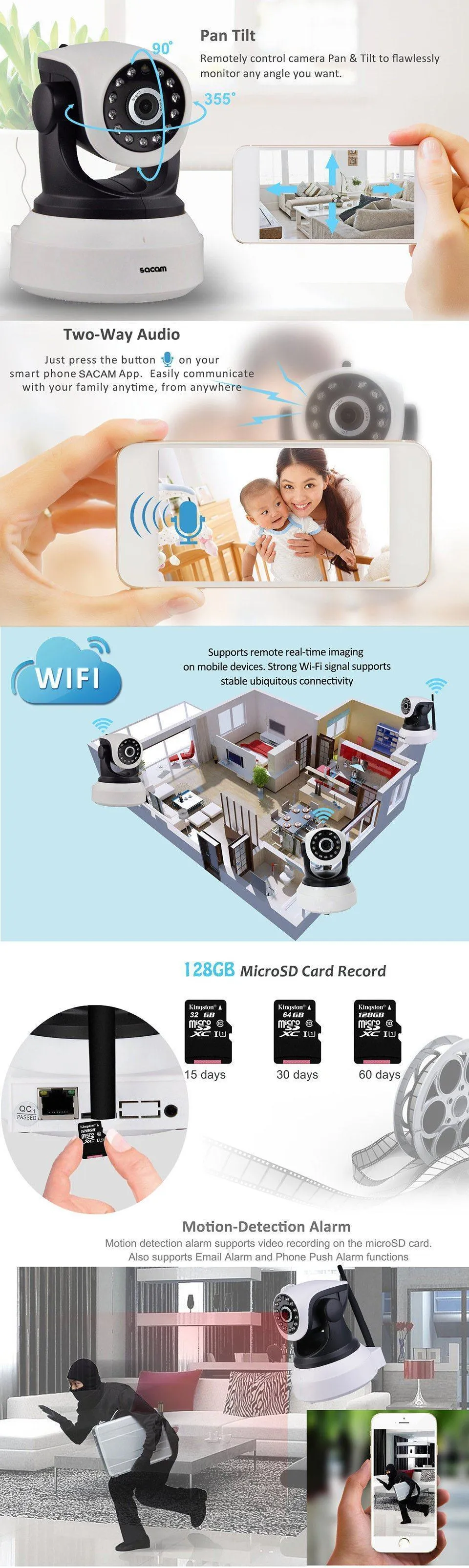 720P Wireless Night Vision IP Camera