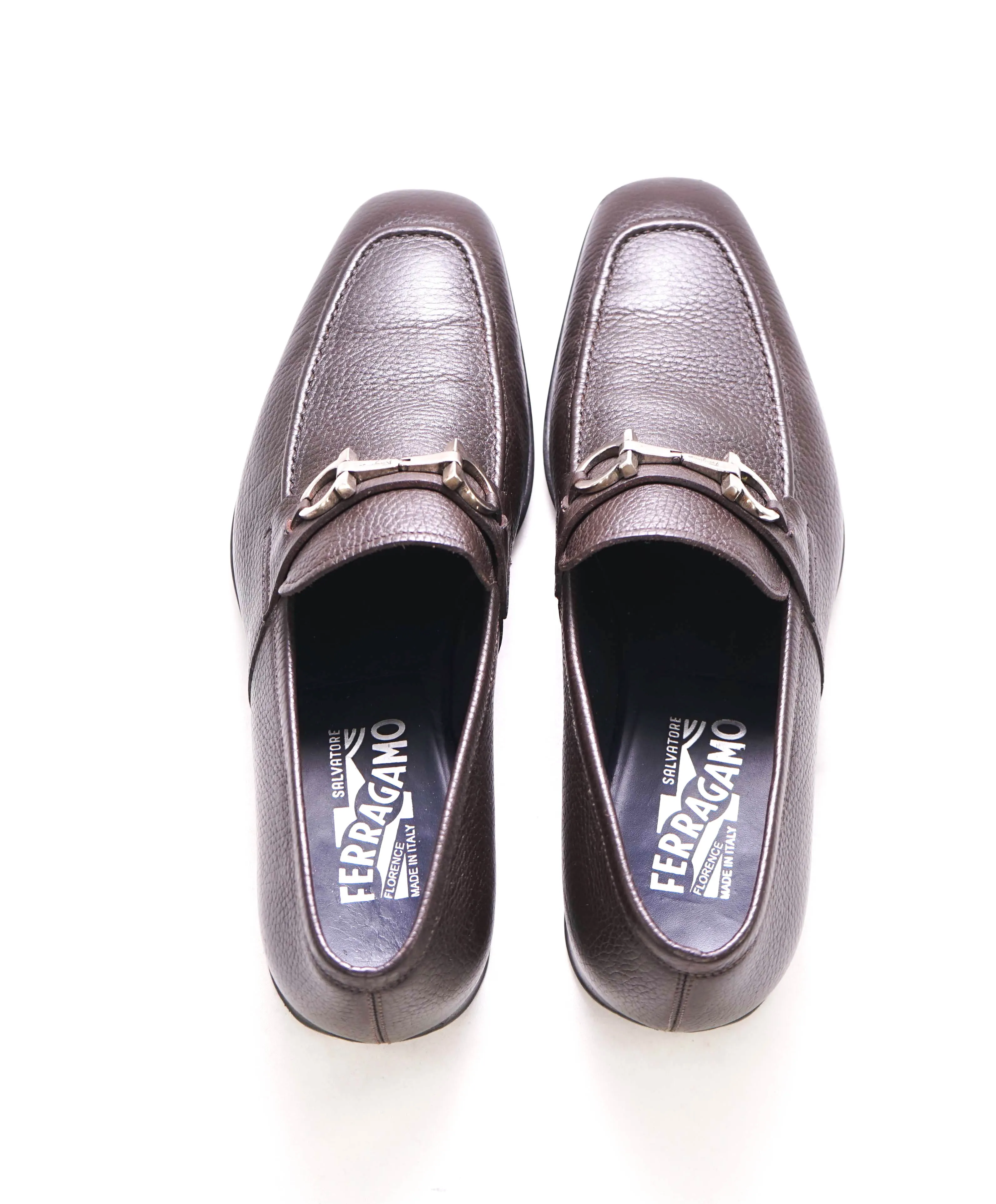 $750 SALVATORE FERRAGAMO - Brown Gancini Bit Loafer - 9 D US