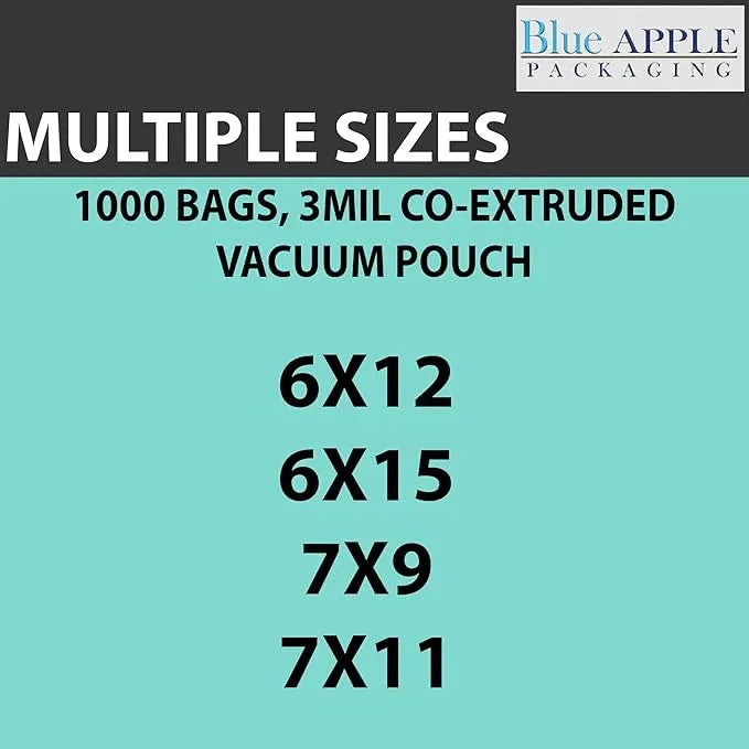 7X11 inches Vacuum Seal Bags for Food Packaging 3 Mil Co-Extruded