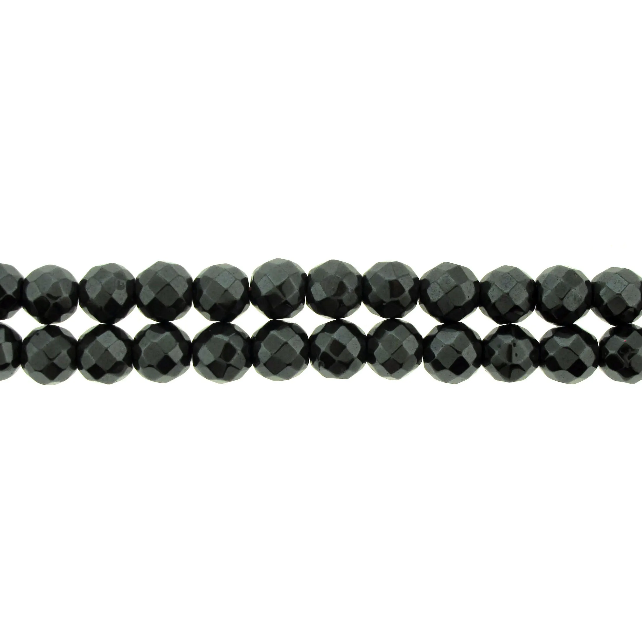 8mm Magnetic Hematite Faceted Round Mh33