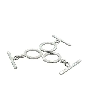 925 Silver Toggles 3 Pcs Sterling Silver Hammered/Patterned Toggle #T9SS