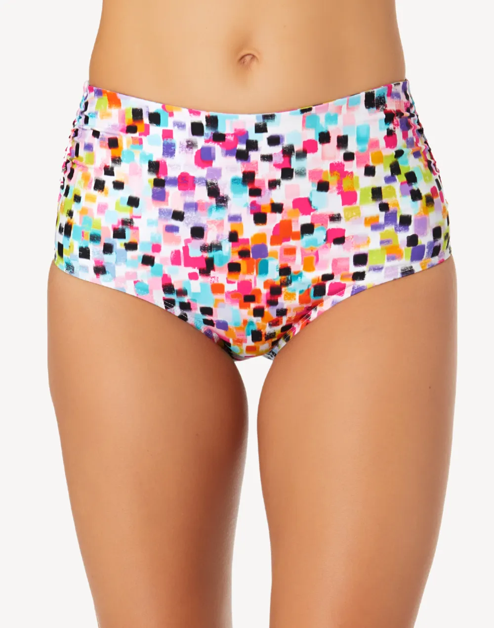 Abstract Dot Convertible Shirred Bikini Bottom