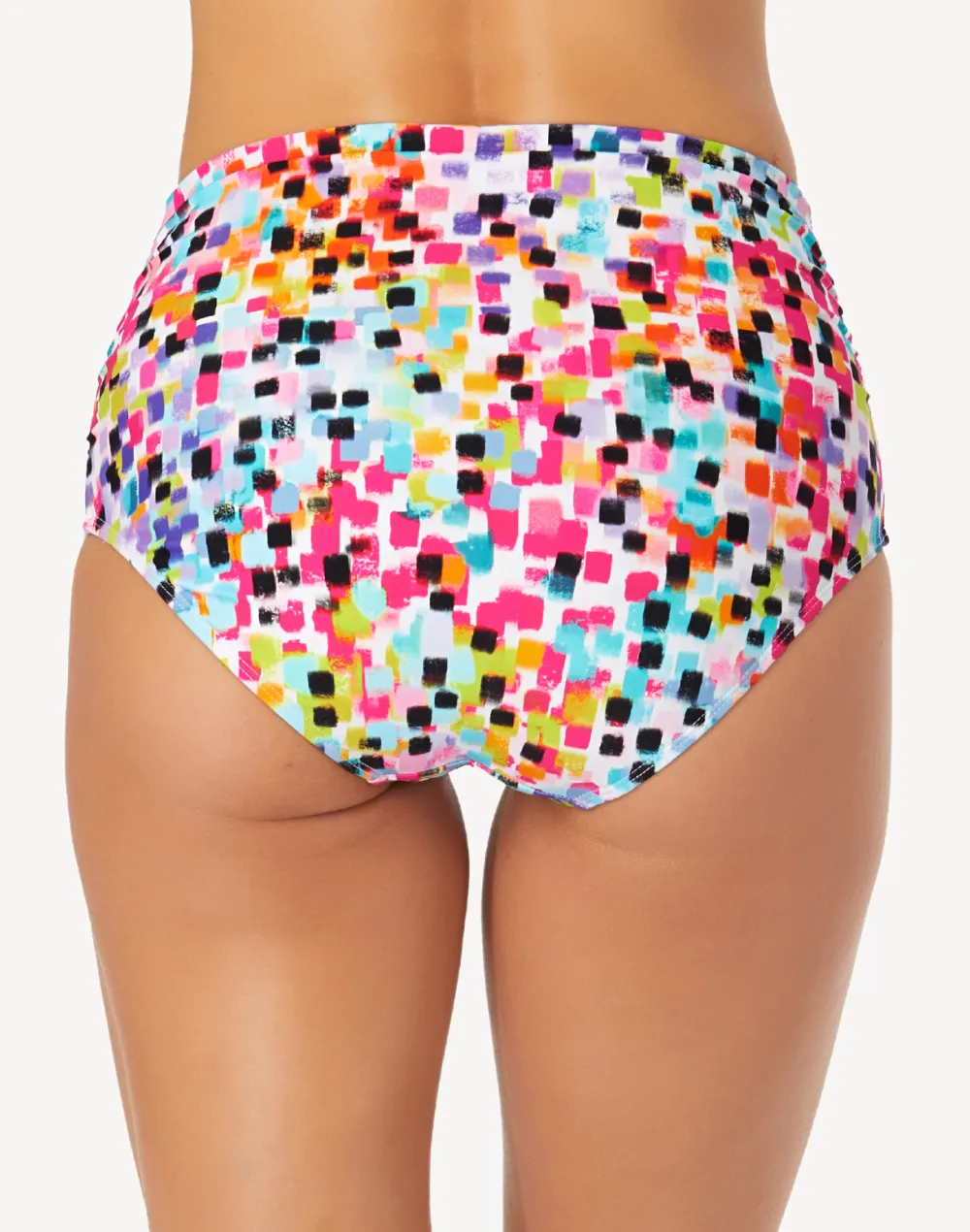 Abstract Dot Convertible Shirred Bikini Bottom