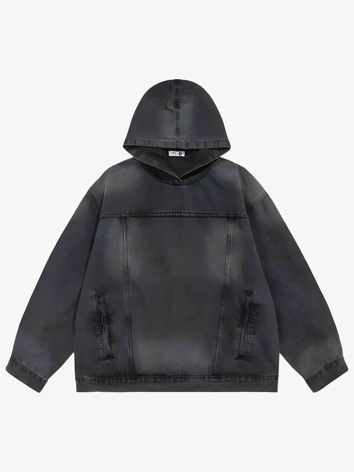 ACID WASH PATTERNED HOODIE