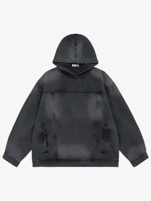 ACID WASH PATTERNED HOODIE