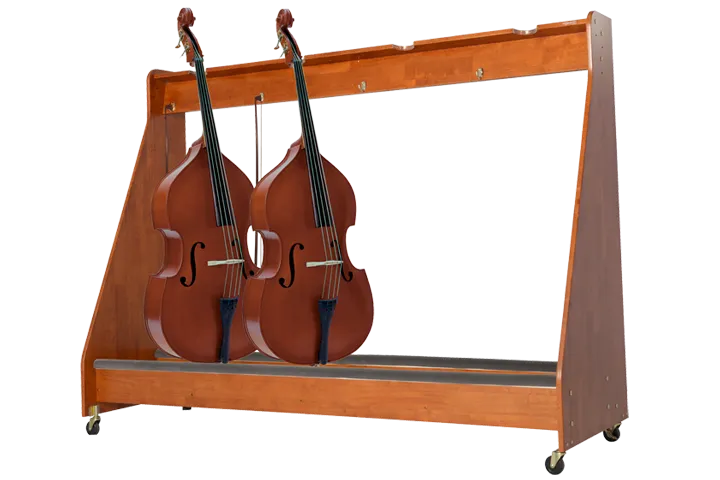 Alges Mobile Instrument Storage - 4-Unit Double Bass Rack