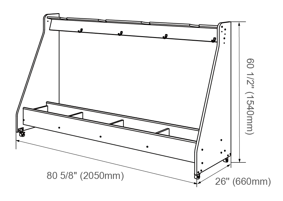 Alges Mobile Instrument Storage - 4-Unit Double Bass Rack