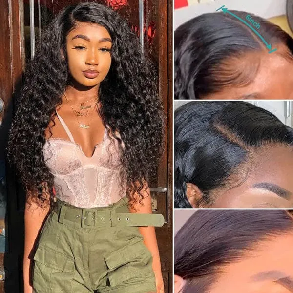 Aliopop Hair Deep Wave 6x6 Lace Closure Wig Pre Plucked with Baby Hair