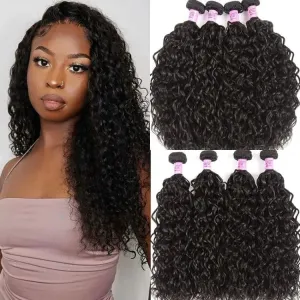Alipop Hair 4 Bundles Virgin Wet and Wavy Hair Water Wave Virgin 100% Human Hair