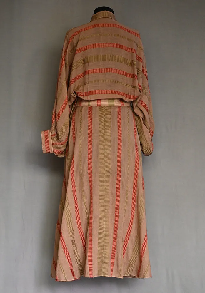 Amrich  Dress Handwoven Jacquard Stripes Shirtdress