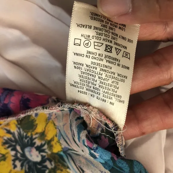 Anthropologie Akemi Kin Valencia Sheer Multicolor Floral Ruched Sleeves Dress MP