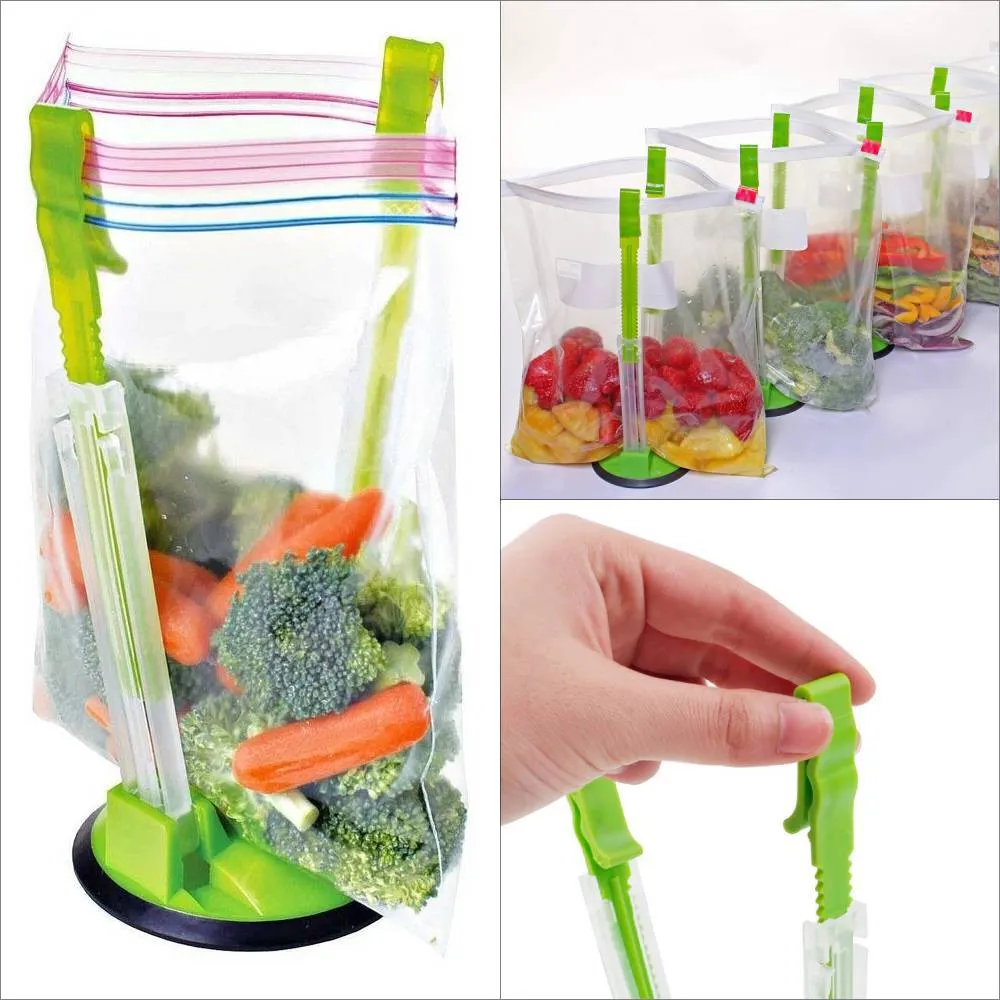 Anti-Spill Adjustable Hands-Free Baggy Opener