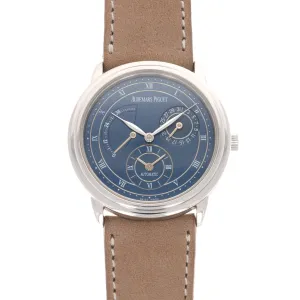 Audemars Piguet Platinum Jules Audemars Dual Time Blue Dial