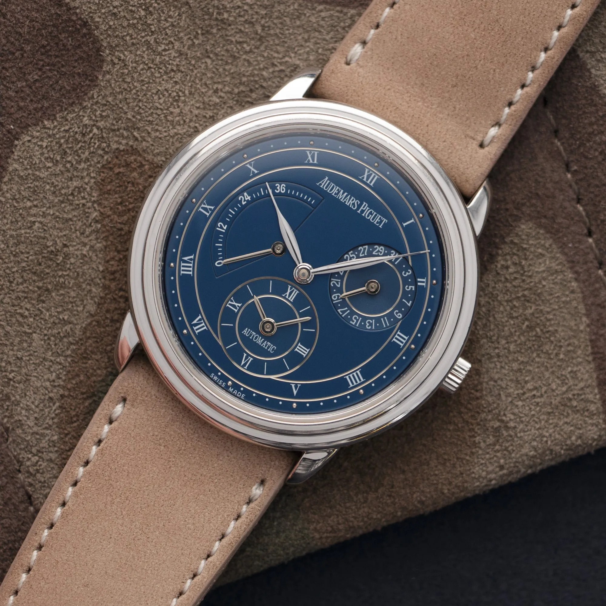 Audemars Piguet Platinum Jules Audemars Dual Time Blue Dial